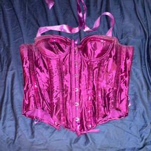 Purple sequin corset with metal boning size medium